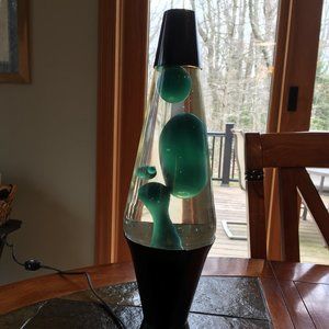 LAVA LAMP BY LAVA LITE - CLEAR WATER, TURQUOISE LAVA, BLACK BASE